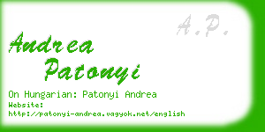 andrea patonyi business card